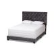 Baxton Studio - Candace Dark Gray Queen Bed