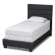 Baxton Studio - Ansa Dark Gray and Black Twin Bed