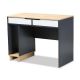 Baxton Studio 39.4-in. Gray Rectangular 2 -Drawer Computer Desk with Oak Top
