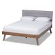 Baxton Studio Devan Light Grey and Walnut King Platform Bed