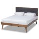 Baxton Studio - Alke Dark Grey and Walnut Full Platform Bed