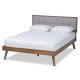 Baxton Studio Alke Light Grey and Walnut Queen Platform Bed