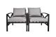 2 Piece Metal Outdoor Sectional with Gray Cushions BYY516 4