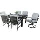 Sarasota 7-pc Metal Rectangular Outdoor Dining Set with Taupe Cushion