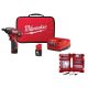 Milwaukee M12 12-Volt Lithium-Ion Cordless 1/4 inch Hex Screwdriver Kit w/ SHOCKWAVE Driver Bit Set (45-Piece)