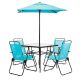 Patio Premier 6-pc Metal Square Outdoor Patio Table Set in Aqua
