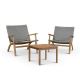 GERSON INTERNATIONAL 3-pc Eucalyptus Wood and Resin Wicker Conversation Set
