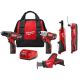 Milwaukee M12 12V Lithium-Ion Cordless Drill Driver/Impact Driver/Ratchet/HACKZALL Recip Saw/Multi-Tool Combo Kit (5-Tool)
