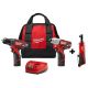 Milwaukee M12 12V Lithium-Ion Cordless Drill Driver/Impact Driver/ Ratchet Combo Kit (3-Tool)