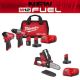Milwaukee M12 FUEL 6 in. 12V Lith-Ion Brushless Electric Cordless Chainsaw Saw HATCHET Kit with M12 FUEL Hammer Drill & Impact Kit