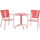 Alfresco Martini Cherry Pie (3-pc) Metal Outdoor Bistro Set w/ Round 28 in. Bistro Table and 2 Stackable Bistro Chairs