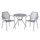Alfresco Martini Pencil Point Finish 3-pc Metal Outdoor Bistro Set w/ 27.5 in. Round Table and 2 Stackable Chairs