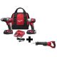 Milwaukee M18 18-Volt Lithium-Ion Cordless Drill Driver/Impact Driver/Reciprocating Saw Combo Kit (3-Tool) with (2) Batteries