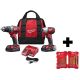 Milwaukee M18 18 Volt Lithium-Ion Cordless Drill Driver/Impact Driver Combo Kit (2-Tool) with Titanium Drill Bit Set (23-Piece)