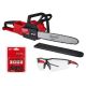Milwaukee M18 FUEL 16 in. 18-Volt Brushless Electric Cordless Chainsaw (Tool-Only) w/ Extra 16 in. Chain & Clear Safety Glasses