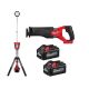 Milwaukee M18 FUEL GEN-2 18-Volt Lithium-Ion Brushless Cordless SAWZALL w/Tower Light, Two 6 Ah HO Batteries