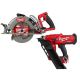 Milwaukee M18 FUEL 18-Volt Lithium-Ion Cordless 7-1/4 in. Rear Handle Circular Saw w/ 30-Degree Framing Nailer (2-Tool)