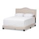 Baxton Studio - Emerson Beige Fabric Upholstered Queen Bed