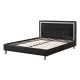Best Master Furniture Jessie Faux Leather Black Platform Bed with Crystal-like Studs Queen