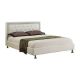 Best Master Furniture Jessie White Queen Faux Leather Platform Bed w/ Crystal-like Studs