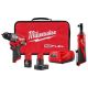 Milwaukee M12 FUEL 12-Volt Lithium-Ion Brushless Cordless 1/2 in. Hammer Drill Driver Kit with M12 3/8 in. Ratchet
