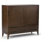 Simpli Home Harper Solid Hardwood 48-inch Wide Mid Century Modern Medium Storage Cabinet in Walnut Brown
