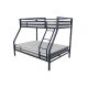 Novogratz Maxwell Twin-Over-Full Metal Navy Blue Bunk Bed w/ Ladder and Guardrails