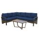 Leisure Made Augusta 5 pc. Wicker Outdoor Sectional Set w/ Navy Cushions