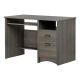 46 in. Gray Maple Rectangular 2 -Drawer Computer Desk with Keyboard Tray
