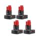 Milwaukee - M12 12-Volt Lithium-Ion XC Extended Capacity 3.0 Ah Battery Pack (4-Pack)
