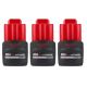 Milwaukee M12 12 Volt-Lithium Ion CP High Output 2.5 Ah Battery (3-Pack)