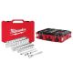 Milwaukee 1/4-in Drive SAE/Metric Ratchet and Socket Mechanics Tool Set w/ PACKOUT 22-in Tool Box (50-Piece)