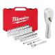 Milwaukee 1/4 in. Drive SAE/Metric Ratchet and Socket Mechanics Tool Set w/ 1/4 in. Drive 3 in. Stubby Ratchet (51-Piece)