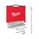 Milwaukee 3/8 in. Drive SAE/Metric Ratchet and Socket Mechanics Tool Set w/ 3/8 in. Drive 12 in. Extended Ratchet (57-Piece)