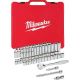 Milwaukee 3/8-in Drive SAE/Metric Ratchet and Socket Mechanics Tool Set (56-Piece)