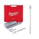Milwaukee 1/2 in. Drive SAE/Metric Ratchet and Socket Mechanics Tool Set w/ 1/2 in. Drive 18 in. Extended Ratchet (48-Piece)
