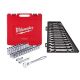 Milwaukee 1/2-in Drive SAE/Metric Ratchet and Socket Mechanics Tool Set W/ Metric Combination Ratcheting Wrench Set (62-Piece)