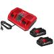Milwaukee M18 18-Volt Lithium-Ion Dual Bay Rapid Battery Charger w/ 3.0Ah Battery Pack (2-Pack)