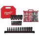 Milwaukee SHOCKWAVE 1/4 in. 3/8 in. Drive Deep Well Impact/Chrome Ratchet Socket Set w/ PACKOUT (132-Piece)