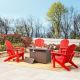 5-Piece 30000-BTU Tiles Top Aluminum Propane Patio Fire Pit and HDPE Folding Adirondack Chairs Set 2022200103