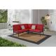 Hampton Bay Braxton Park 3-pc Black Steel Outdoor Patio Sectional Sofa with CushionGuard Chili Cushions