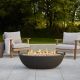 Real Flame Riverside 48inch x 15inch Oval Concrete Composite Propane Fire Pit in Shale