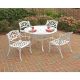 HOMESTYLES Sanibel 48 in. White 5-pc Cast Aluminum Round Outdoor Dining Set