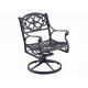 HOMESTYLES Sanibel 42 in. Swivel Black 5-pc Cast Aluminum Round Outdoor Dining Set