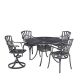 HOMESTYLES Grenada Charcoal Gray 5-pc Cast Aluminum 48 in. Round Outdoor Dining Set