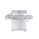 Nexgrill 6-Burner Propane Gas Grill in Stainless Steel w/ Ceramic Searing Side Burner and Rotisserie Kit