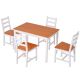 HOMCOM White 5-Piece Wood Dining Set w/ 4-Chairs