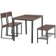 HOMCOM 4-pc Brown Dining Room Table Set