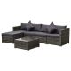 Outsunny Grey 6-Pieces Metal Patio Conversation Set w/ Grey Cushions and Center Coffee Table