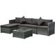Grey 6-Pieces Metal Patio Conversation Set w/ Grey Cushions